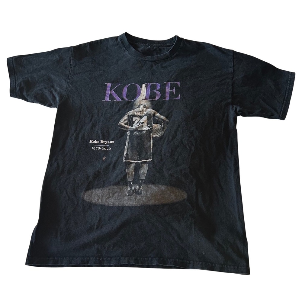 Kobe Bryant Memorial Graphic T-Shirt Black Purple Lakers 24 Mens Small